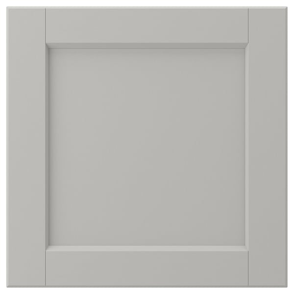 LERHYTTAN grey kitchen cabinet. Solid wood frame, bevelled edges, inset veneer. Classic, square design.