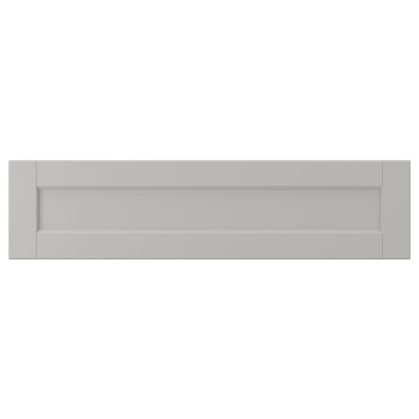 LERHYTTAN light grey drawer front, classic design with solid wood frame and bevelled edges.