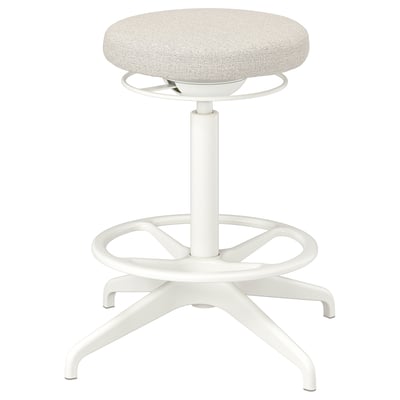 Active sitting stool with round seat and gas height adjustment.