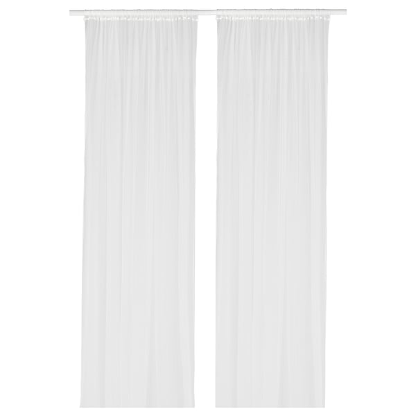 White LILL net curtains. Recycled polyester, sustainable, easy instal.