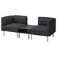 Black LILLEHEM sofa set with square side table, modern design, durable gunnared fabric.