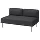 LILLEHEM, dark grey modern sofa, sleek and minimalist design, plush cushions, metal legs, versatile seating solution.