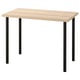 LINNMON desk, black legs, light wood top, rectangle, minimalist.