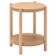 LISTERBY side table. Light brown oak, round top & bottom, four legs, durable & stylish.
