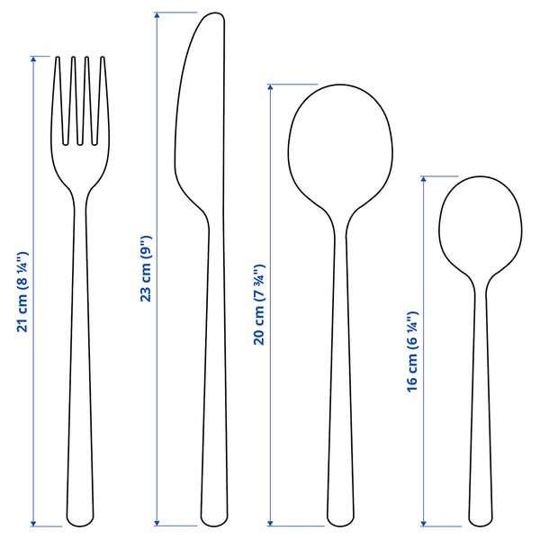 LÖFTESRIK 24-piece cutlery set, stainless steel