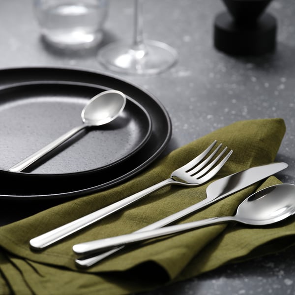 LÖFTESRIK 24-piece cutlery set, stainless steel