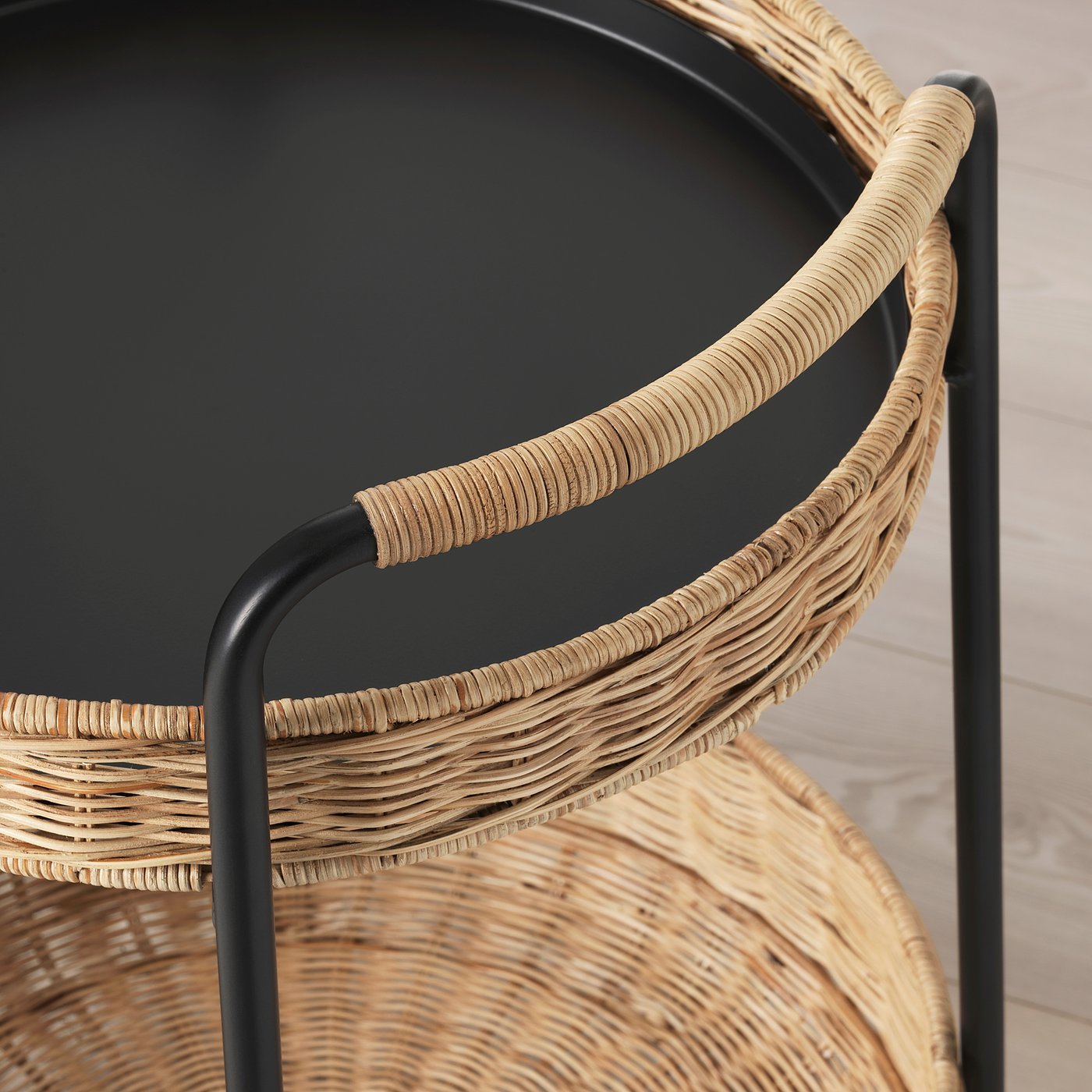 LUBBAN trolley table with storage, rattan/anthracite - IKEA Estonia