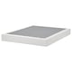 A white LYNGÖR mattress base with a removable grey cover, featuring flat slats for even support.