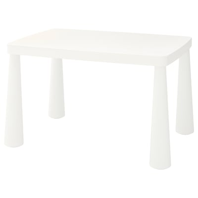 MAMMUT kids table, white, rectangular, 4 legs, indoor/outdoor.