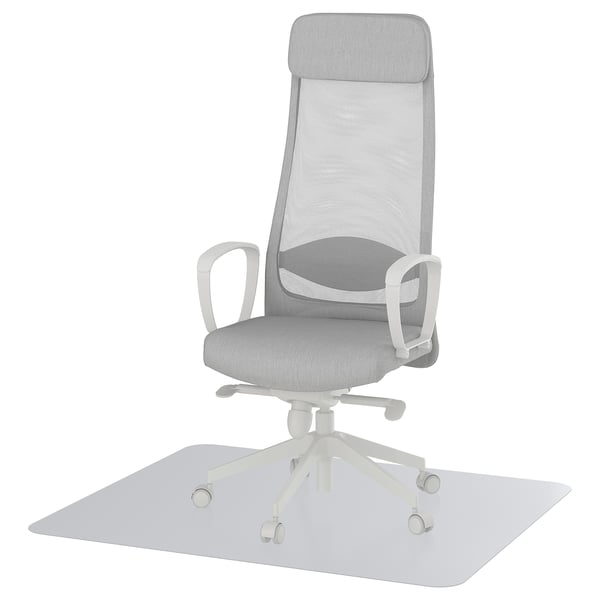 MARKUS Office chair with armrests, with floor protector light grey