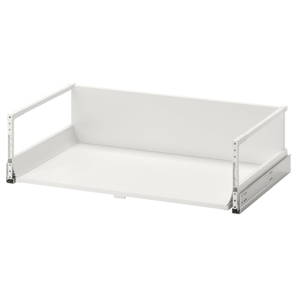 MAXIMERA white drawer, sleek design, durable steel, pulls fully out.
