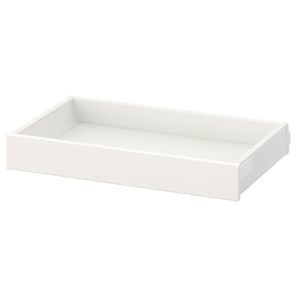 White MAXIMERA drawer, steel, particleboard, acrylic paint, sleek design.