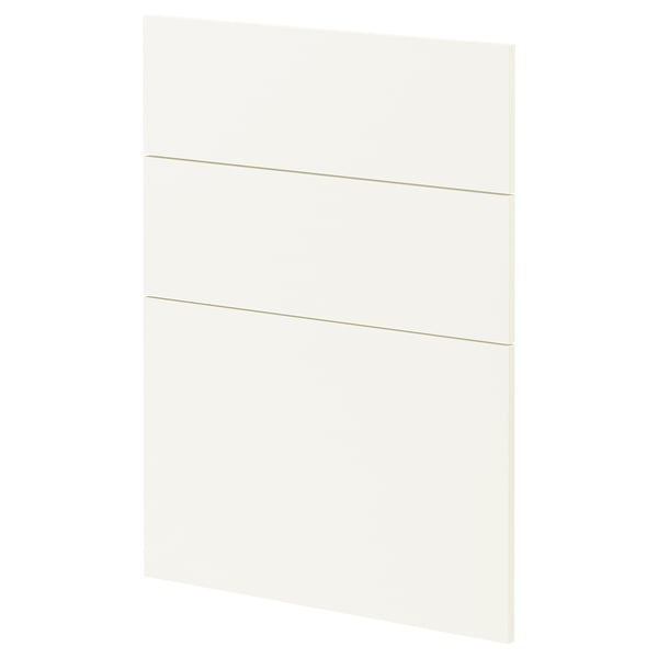 White METOD kitchen cabinet panel, square with horizontal lines.