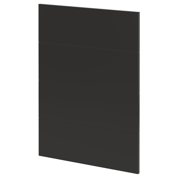 Modern black kitchen cabinet door, rectangular with matt finish.