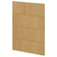 METOD oak wooden cabinet panel with grooved design.