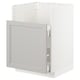 White METOD kitchen cabinet with light grey drawer.