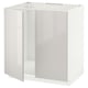 White METOD cabinet, glossy finish, rectangular shape, sturdy particleboard frame.