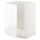 White METOD kitchen unit, modern design, gloss finish, square shape, sturdy frame.