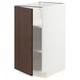 White METOD cabinet with dark brown oak sinarp door, square and modern.