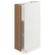 METOD white cabinet with walnut door, modern design, adjustable shelves.