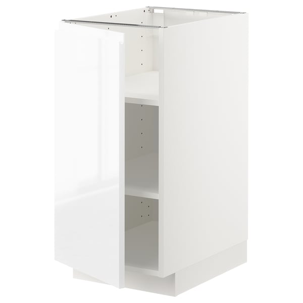 White METOD kitchen cabinet with high gloss finish and modern design.