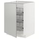 White METOD kitchen cabinet with wire shelves, modern and minimalist design.