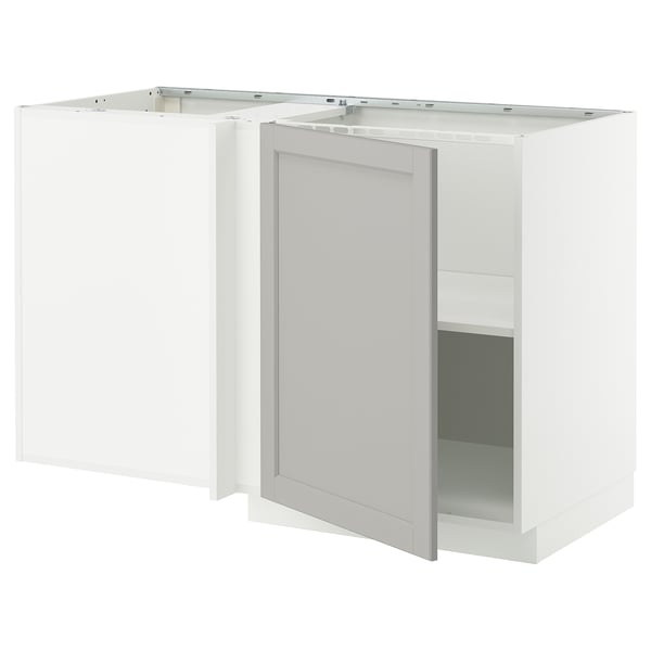 METOD kitchen unit, white, rectangular, simple design, one door slightly open.