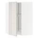 A white METOD corner cabinet with a modern design. It has an adjustable shelf and a high-gloss finish.