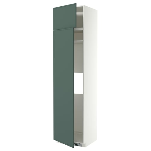 METOD Hi cab f fridge or freezer w 2 drs, white/Aspudden dark grey-green, 60x60x240 cm