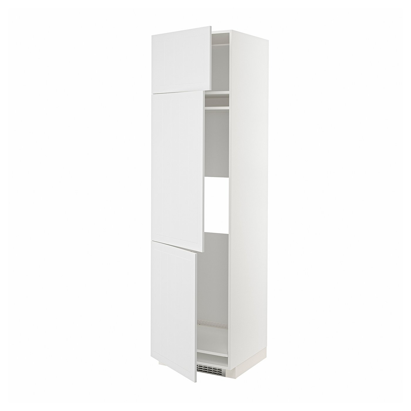 METOD high cab f fridge/freezer w 3 doors, white/Stensund white