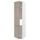 METOD cabinet, beige-beige with integrated handles, tall and square-shaped with open compartments for storage.