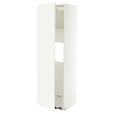 METOD High cab f fridge or freezer w door, white/Aspudden matt white, 60x60x200 cm