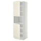 METOD off-white kitchen cabinet, tall with 2 doors, 3 shelves, beveled edges, sturdy frame, adjustable shelves.