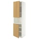 METOD High cab f micro w 2 doors/shelves, white/Sinarp oak veneer, 60x60x220 cm