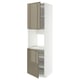 METOD kitchen unit with gray-brown glossy doors, white shelves, adjustable shelves, sleek design.