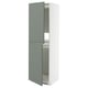 METOD kitchen cabinet in grey-green with adjustable shelves.