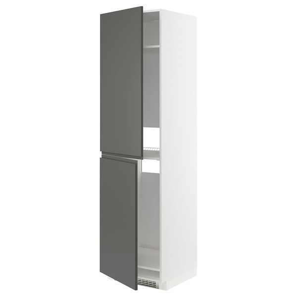 METOD kitchen storage: white and grey cabinets with dark grey doors, slim design.
