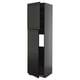 Black METOD cabinet, tall, sleek design with beveled edges, wood fiber and acrylic finish.