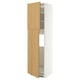 METOD High cabinet for fridge w 2 doors, white/Sinarp oak veneer, 60x60x220 cm