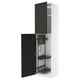 METOD black & white kitchen cabinet, modern design with pull-out organizers, steel details.