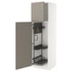 METOD cabinet in white with gray-beige doors, metal organisers, 25-year guarantee.