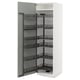 White METOD kitchen cabinet with grey pull-out shelves. Modern, clean design.