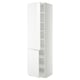 METOD white gloss kitchen cabinet. Tall, rectangular, with adjustable shelf and reversible door.