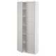 METOD kitchen cabinet, light grey, wooden, tall, rectangular, with adjustable shelves, reversible door.