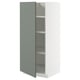 METOD cabinet: greenish-gray door, adjustable shelves, white frame, modern.