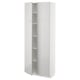 White METOD high gloss cabinet with adjustable shelves, sleek design.