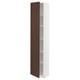 METOD kitchen cabinet, white with dark brown wood, adjustable shelves.