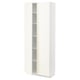 White METOD cabinet, tall with adjustable shelves, modern minimalist design.