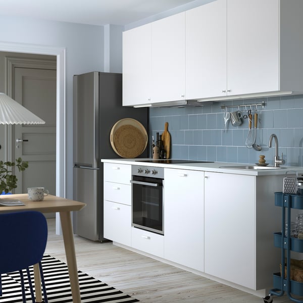 METOD Kitchen, white/Veddinge white, 246x60x227 cm