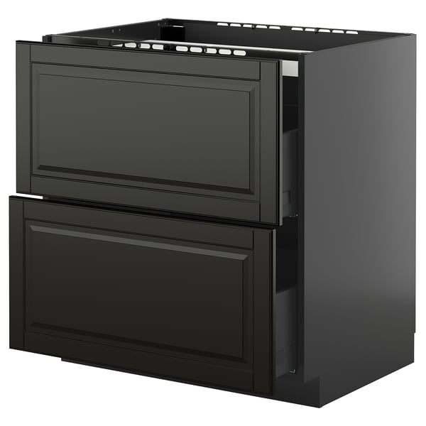 Black ikea METOD kitchen unit with 2 drawers